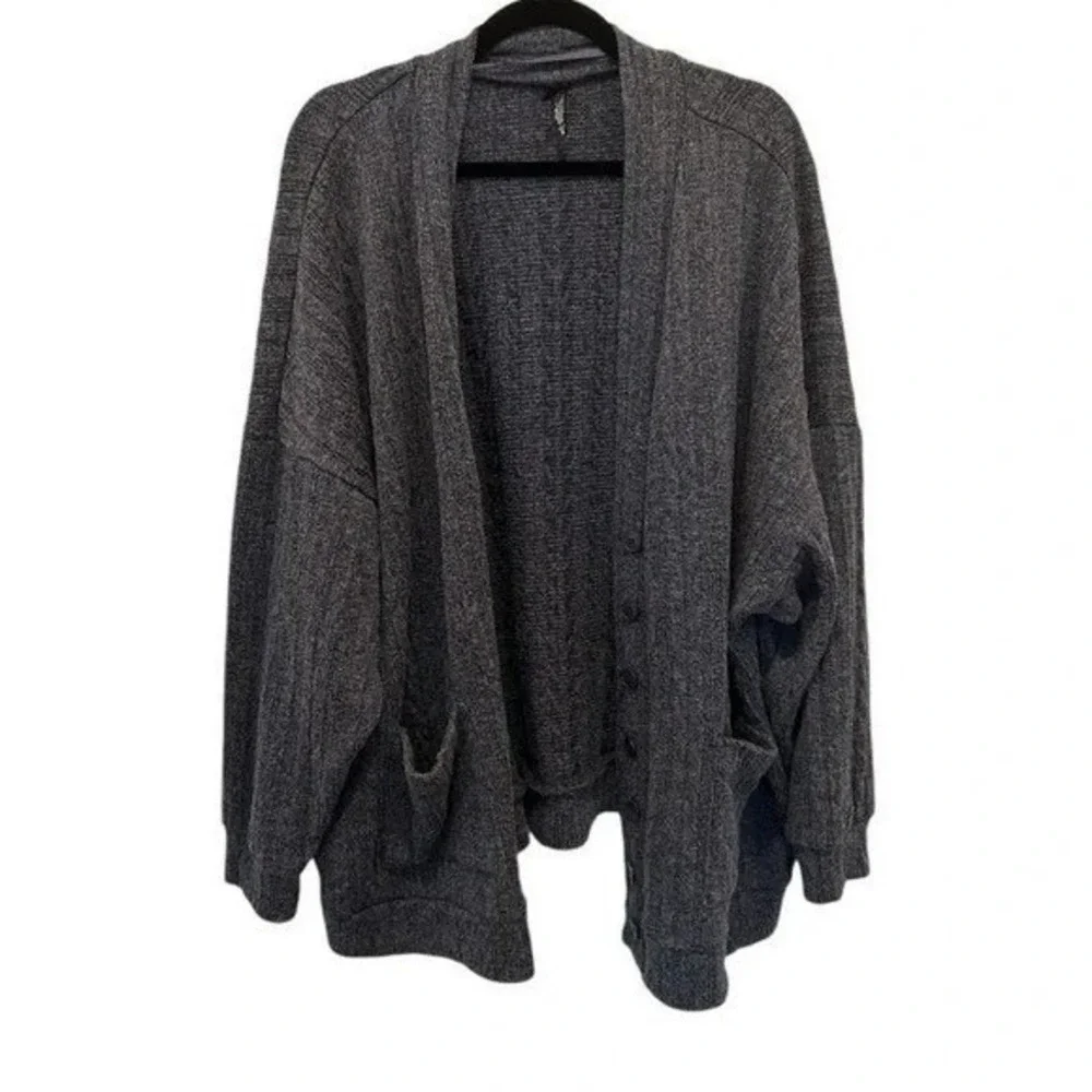 Torrid Sleep Cardigan 5 Navy‎ Blue Heather Ribbed Button Front Plus Size Lounge